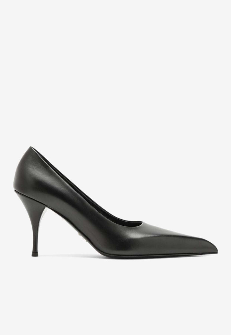 85 Pointed-Toe Leather Pumps