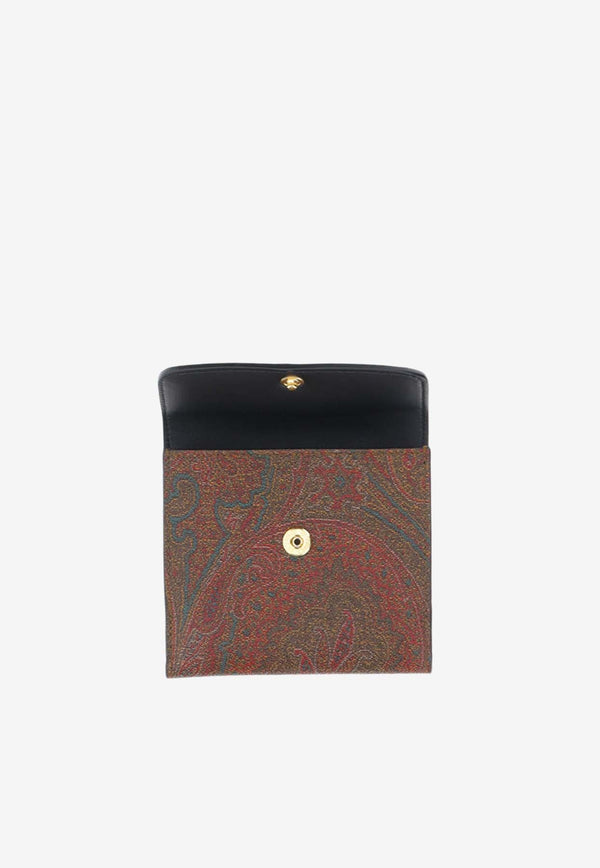 Paisley Jacquard Leather Wallet