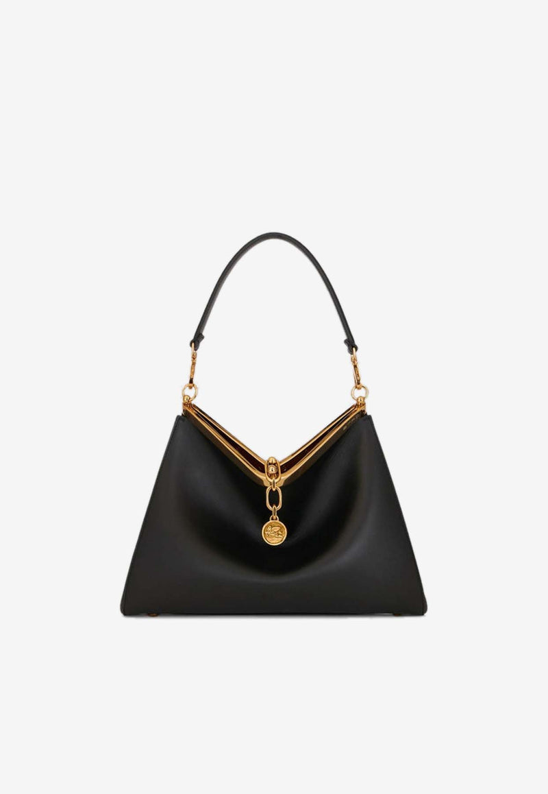 Medium Vela Leather Shoulder Bag