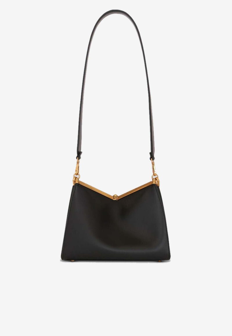 Medium Vela Leather Shoulder Bag