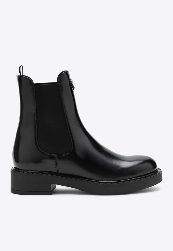 Brushed Leather Chelsea Boots