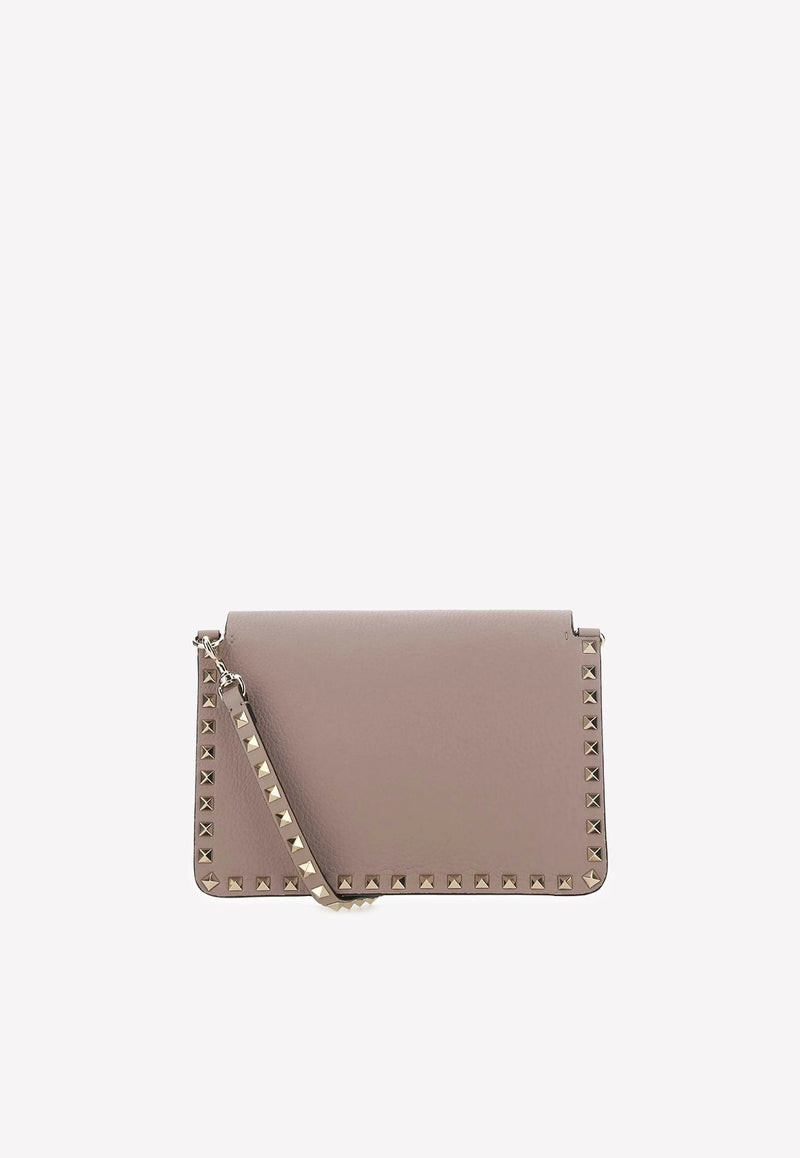 Small Rockstud Grained Leather Crossbody Bag