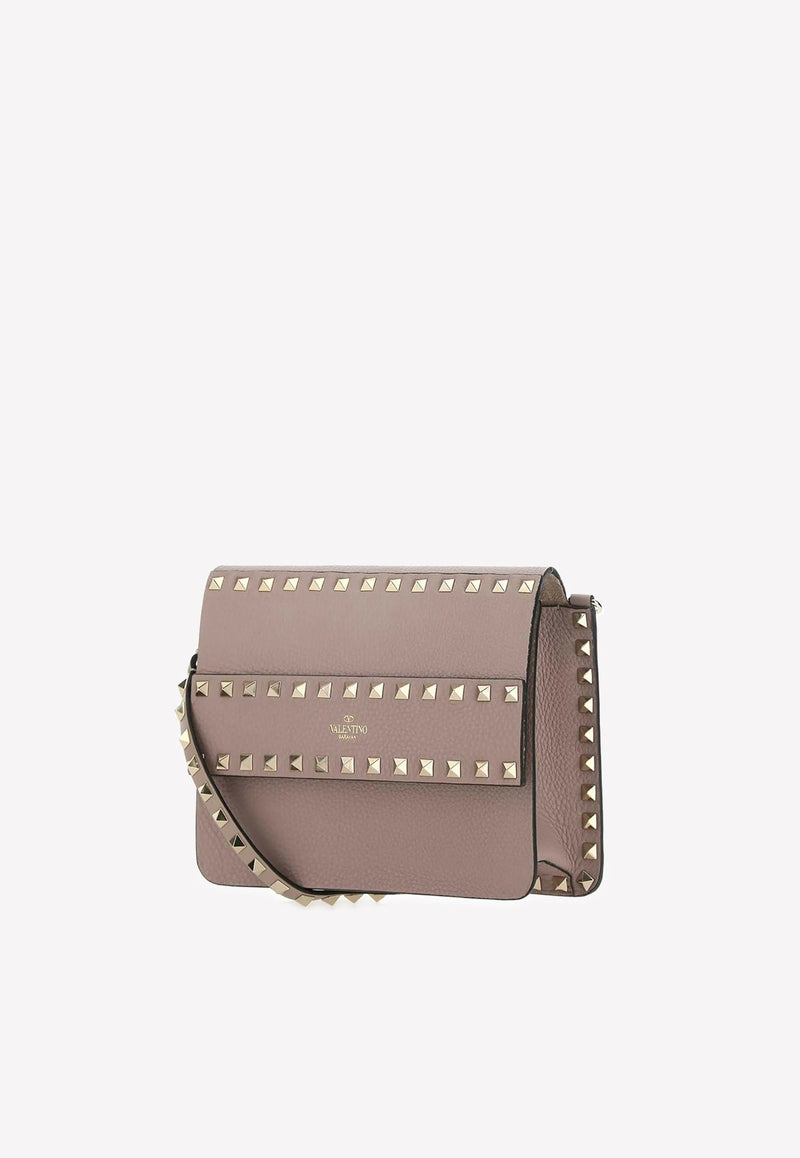 Small Rockstud Grained Leather Crossbody Bag