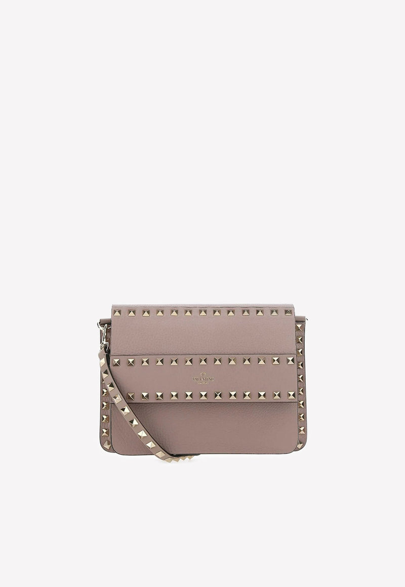 Small Rockstud Grained Leather Crossbody Bag