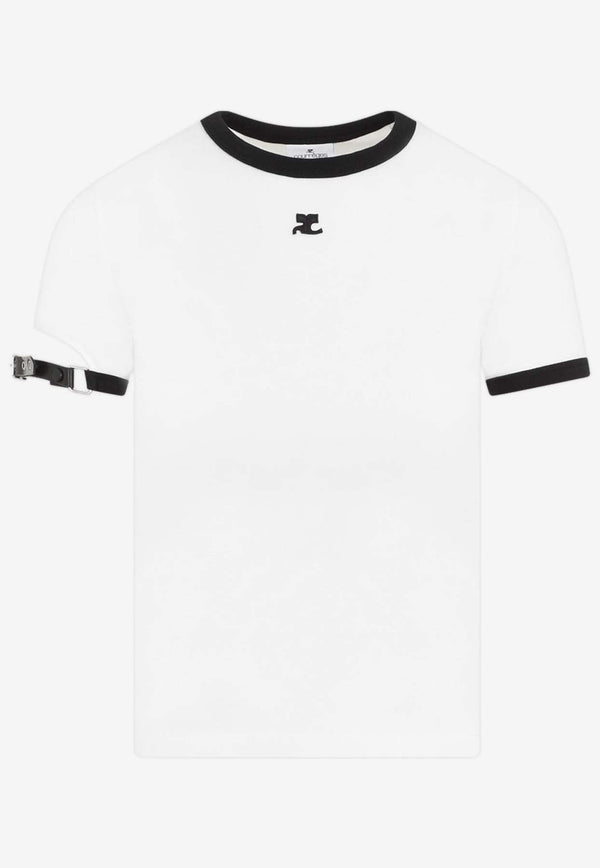 Buckled-Sleeved Short-Sleeved T-shirt