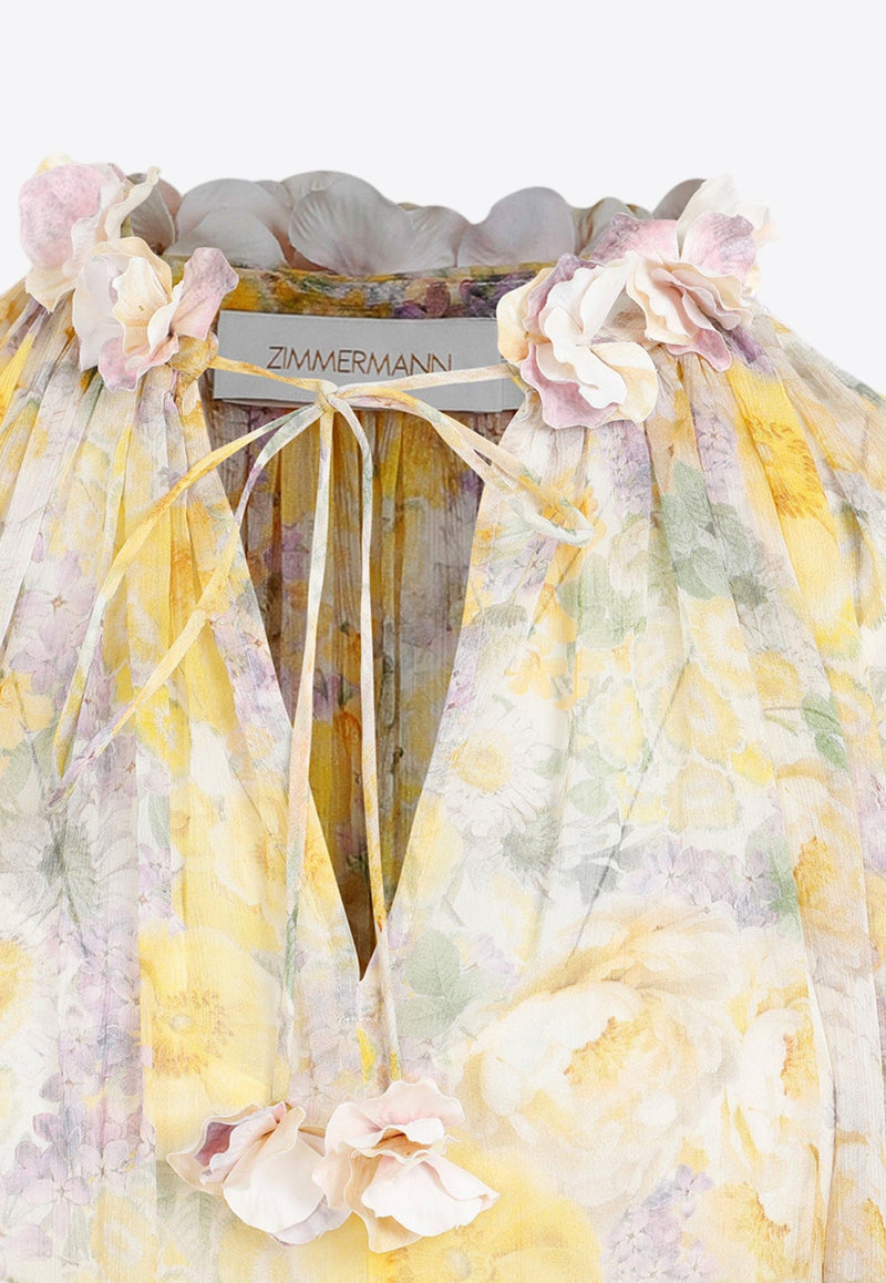 Harmony Flutter Floral Midi Dress