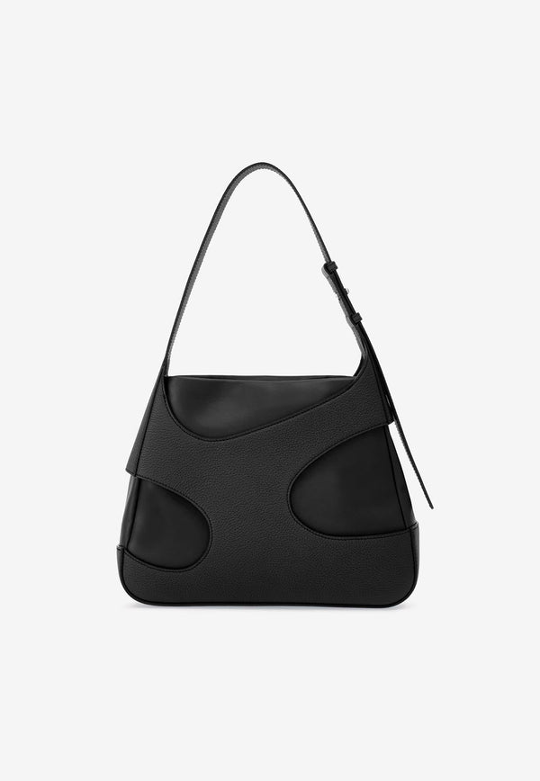 Medium Leather Shoulder Bag with Cut-Outs