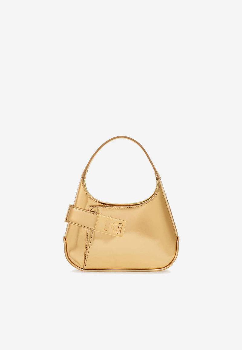 Mini Metallic Leather Hobo Bag