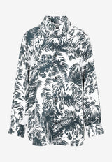 Feather Print Silk Shirt