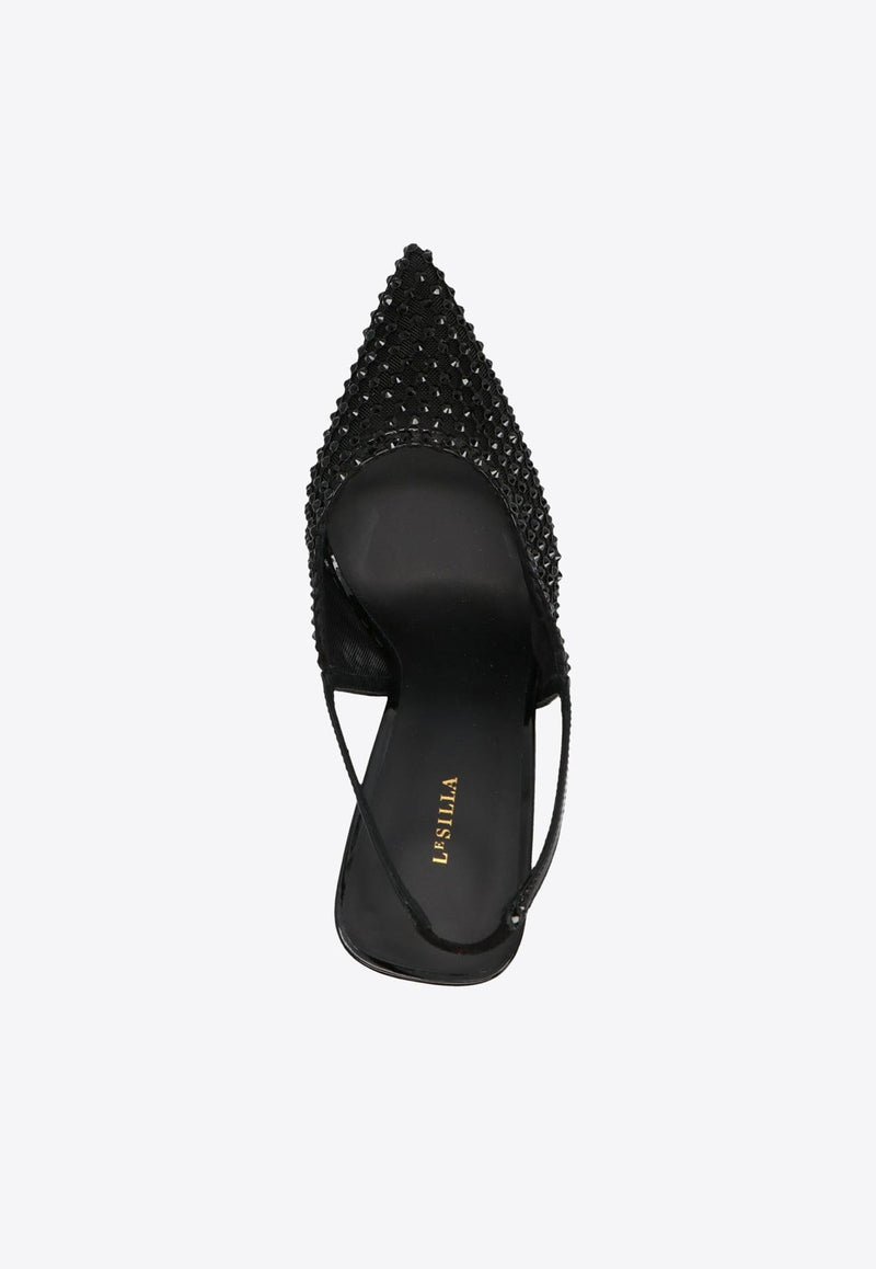 Gilda 100 Crystal Mesh Slingback Pumps