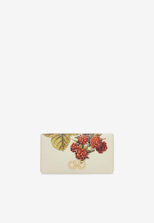 Leather Continental Wallet with Heritage Print