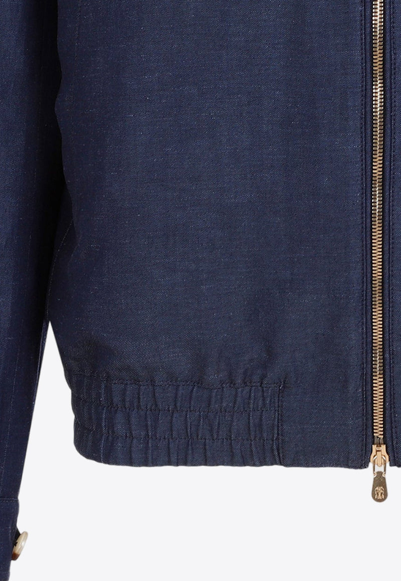 Wool and Linen Zip-Up Jacket