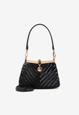 Small Vela Woven Leather Shoulder Bag