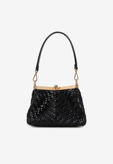 Small Vela Woven Leather Shoulder Bag