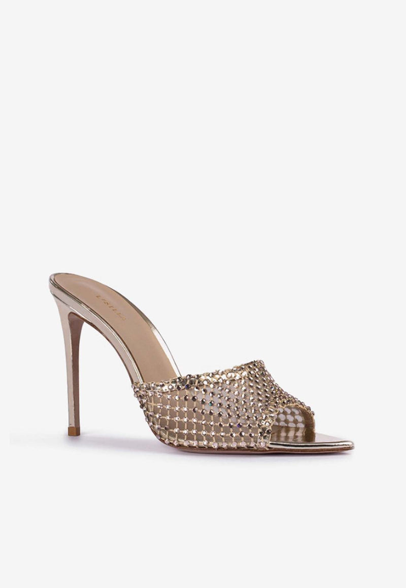 Gilda 110 Crystal-Embellished Metallic Sandals