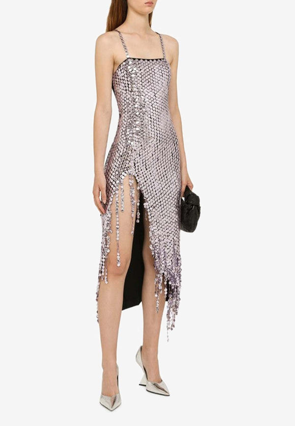 Rhinestone-Embellished Asymmetrical Dress