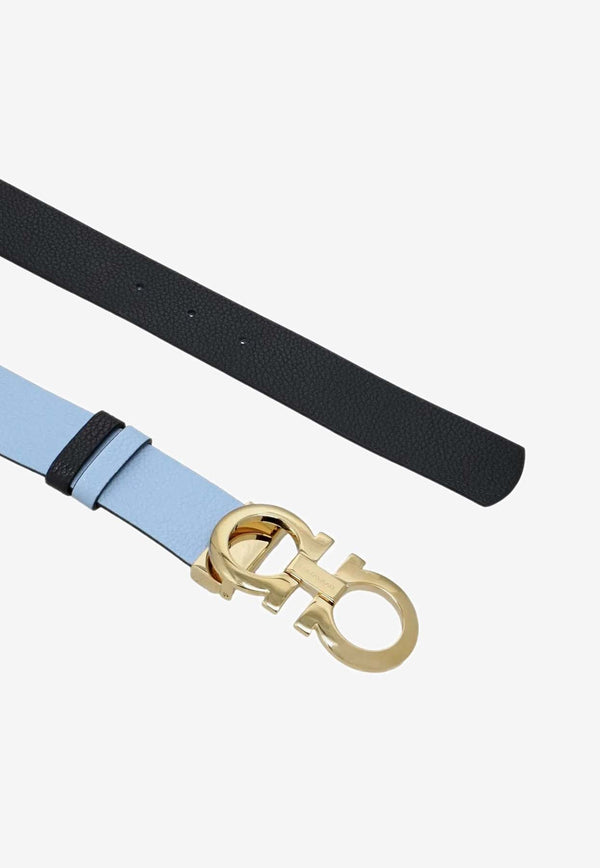 Gancini Reversible Grained Leather Belt