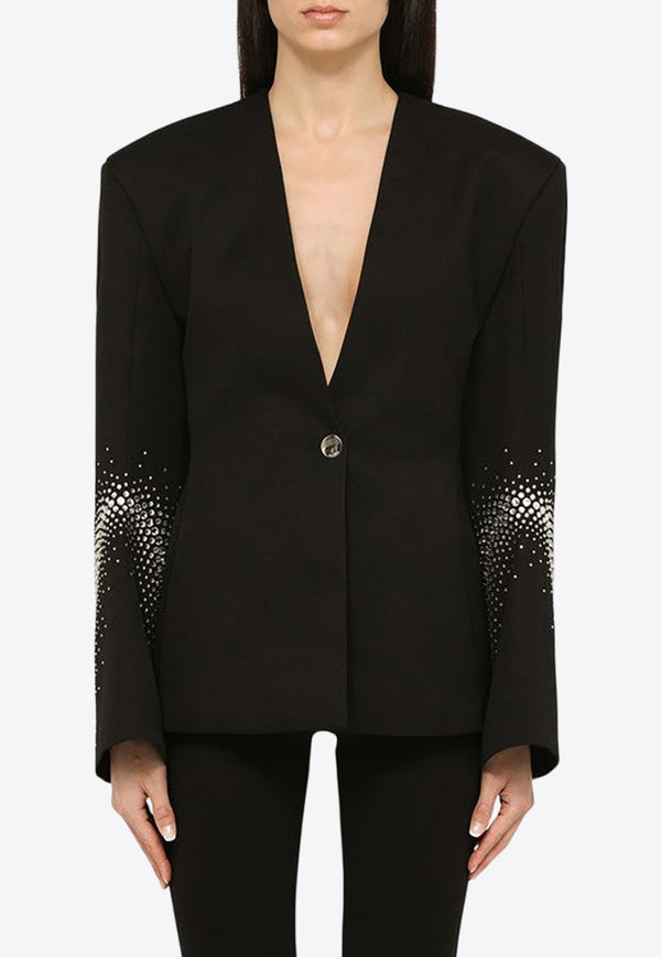 Crystal-Embellished Wool Blazer