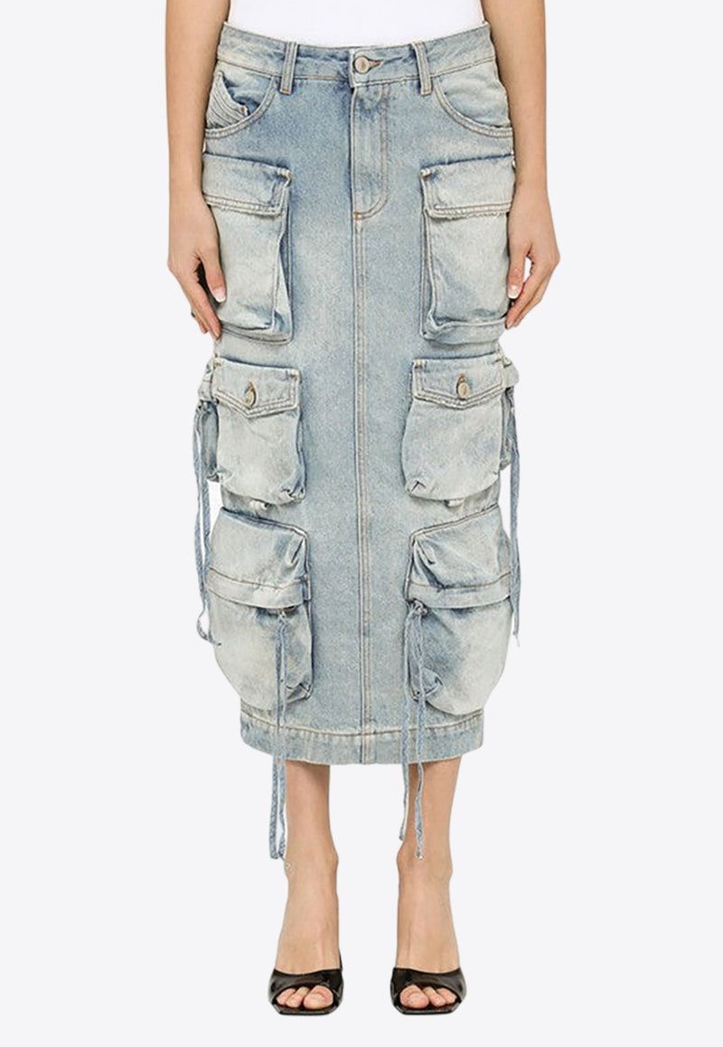 Utility Midi Denim Skirt