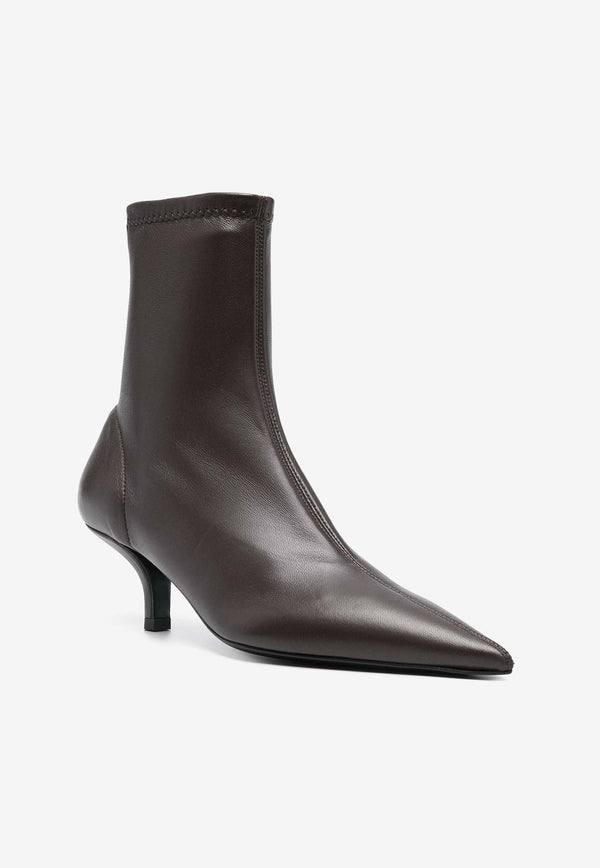 55 Calf Leather Ankle Boots