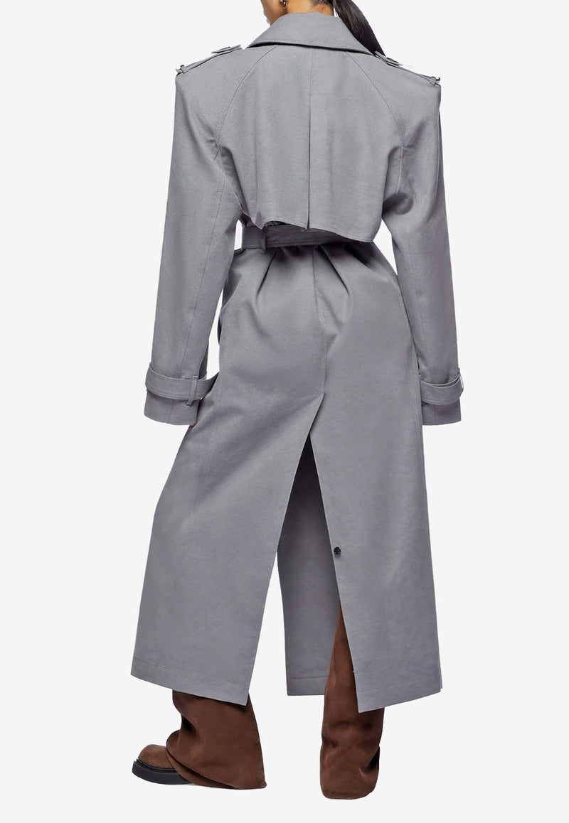 Double-Breasted Belted Trench Coat