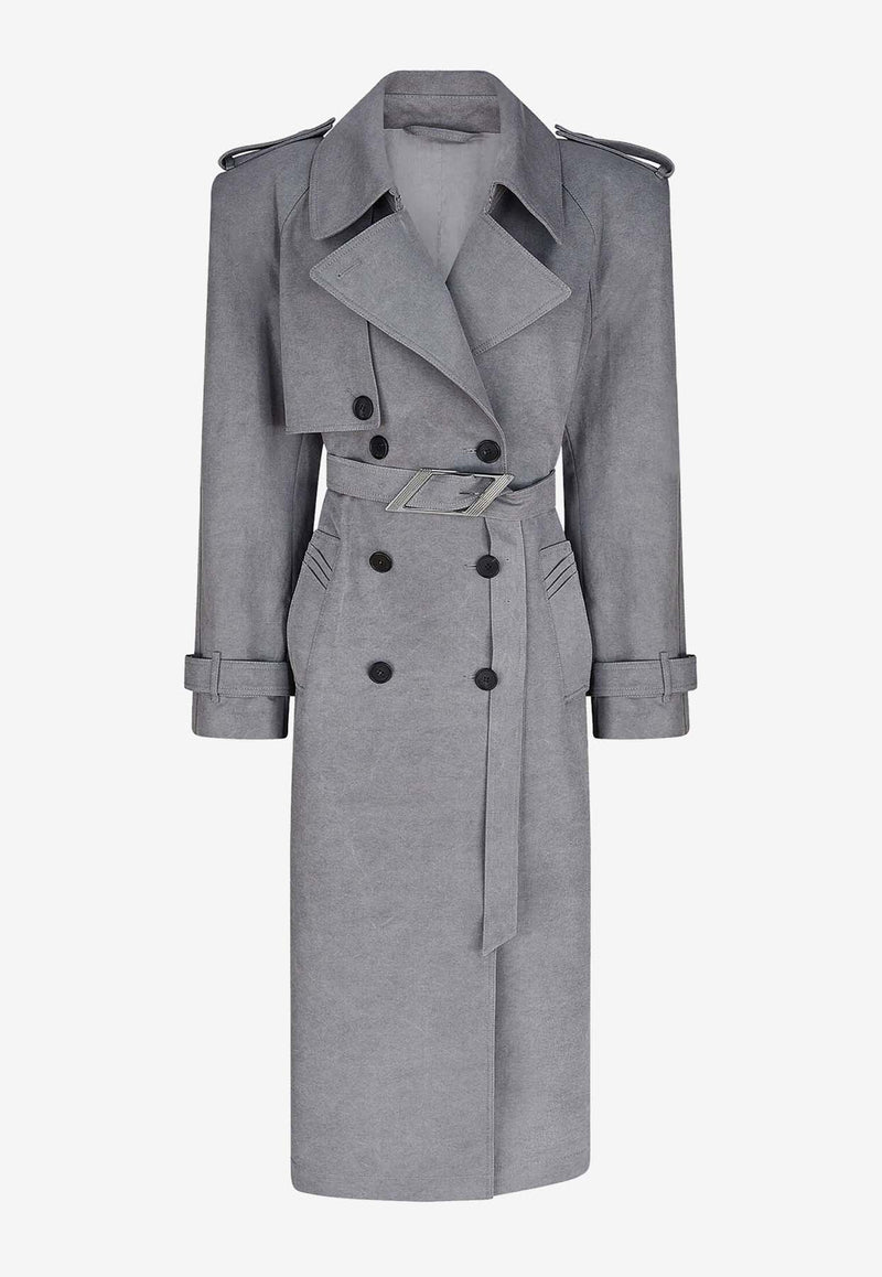 Double-Breasted Belted Trench Coat