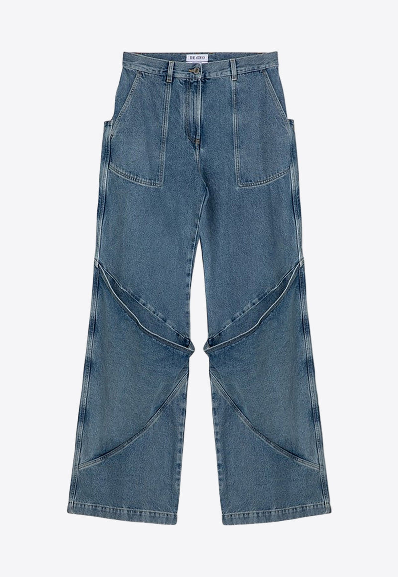 Large Pockets Wide Boyfriend Jeans