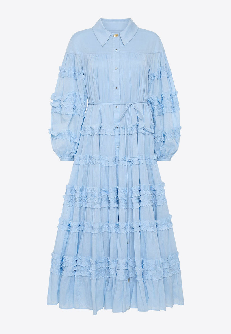 Pastiche Tiered Maxi Shirt Dress