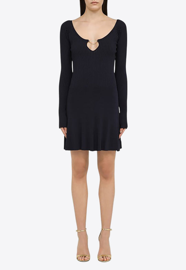 Ribbed Long-Sleeved Mini Dress