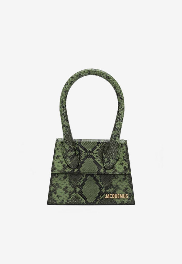 Le Chiquito Moyen Bag in Embossed Python Leather