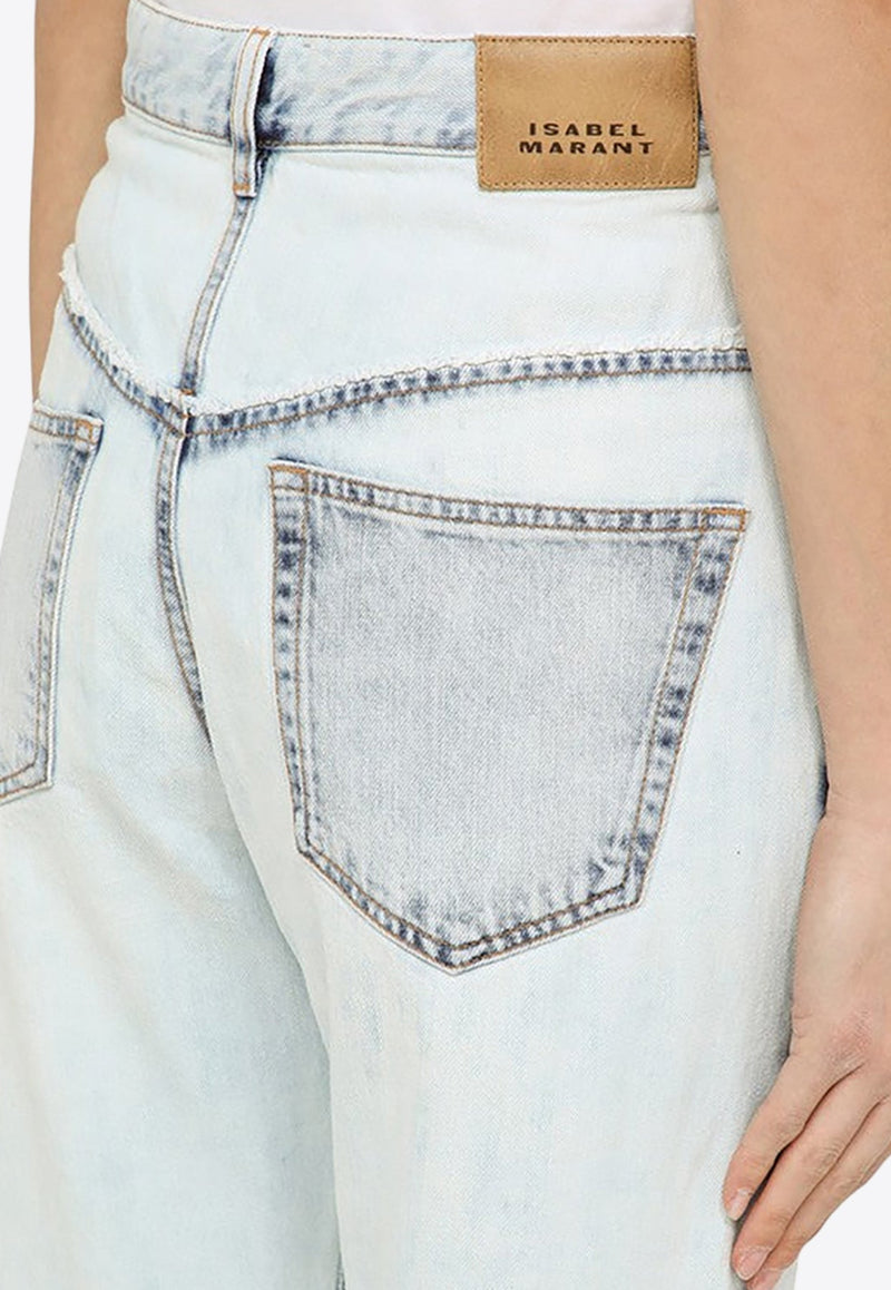 Frayed Edge Straight-Leg Jeans