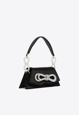 Samantha Double-Bow Satin Top Handle Bag