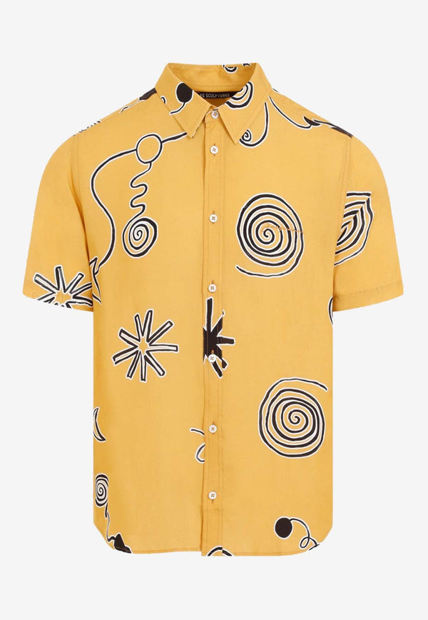 Graphic-Pattern Logo-Embroidered Shirt