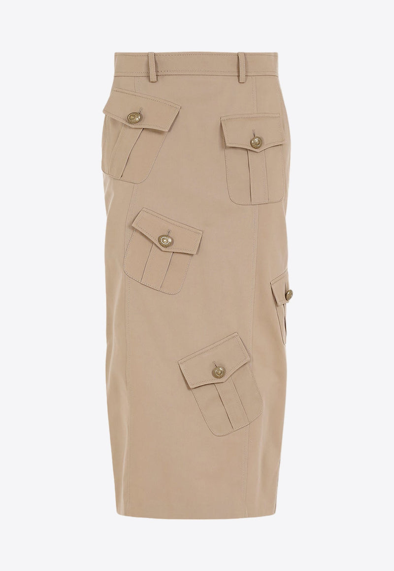 Military Twist Midi Skirt