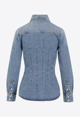 Long-Sleeved Denim Shirt