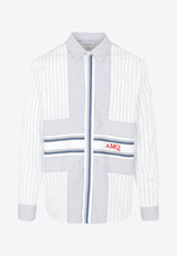 Logo Embroidered Stripe Shirt