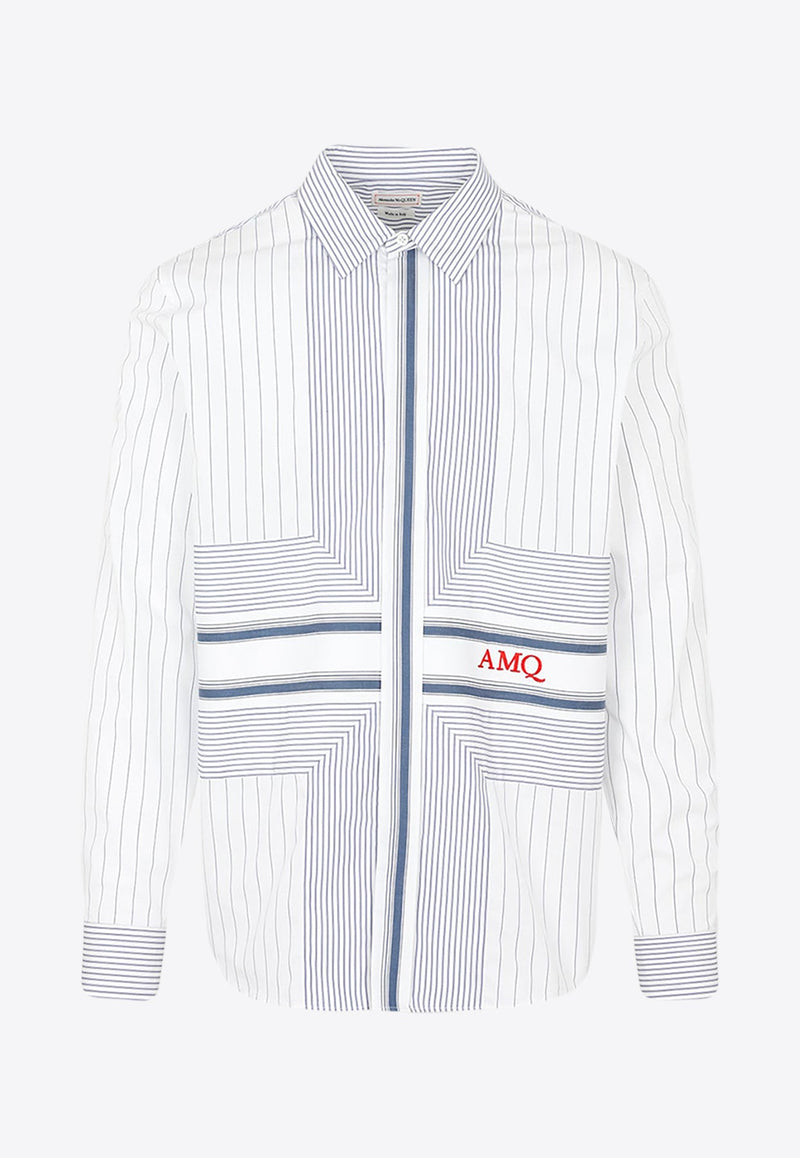 Logo Embroidered Stripe Shirt