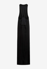 Back-Tie Satin Crepe Maxi Dress