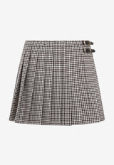 Checked Pleated Mini Skirt