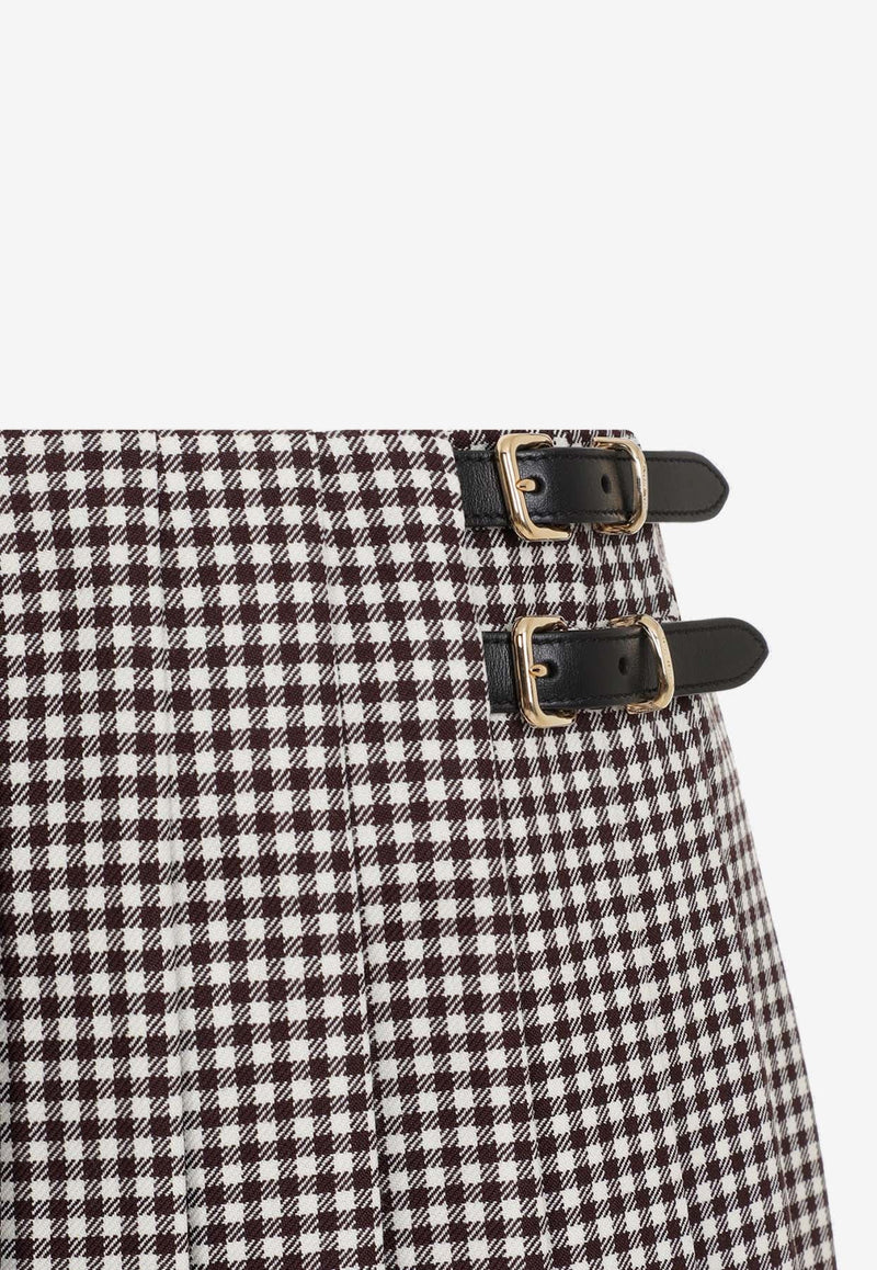 Checked Pleated Mini Skirt