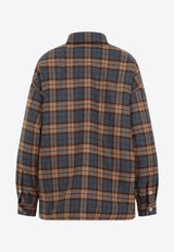 Checked Triangle Logo Overshirt in Wool