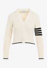 Cable knit Cropped V-neck Cardigan