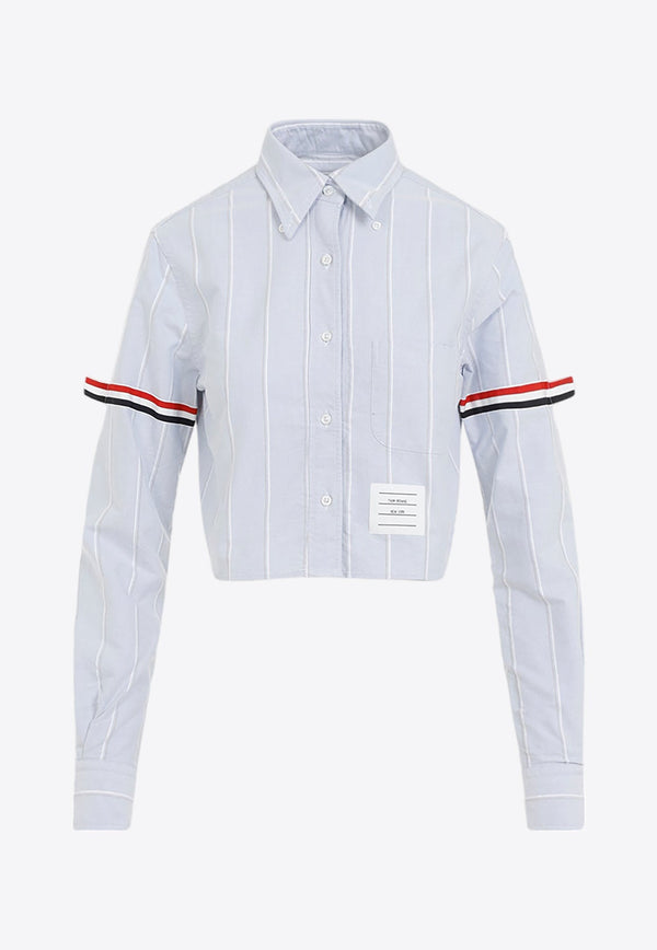 Striped Button-Down Cropped Shirt