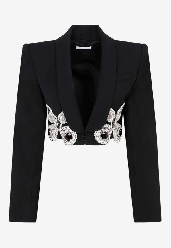 Crystal Butterfly Cropped Blazer