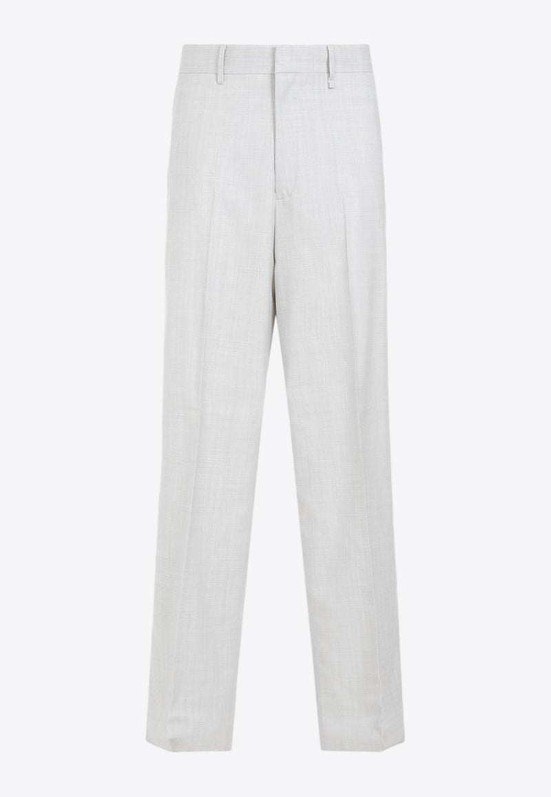 Straight-Leg Wool Pants