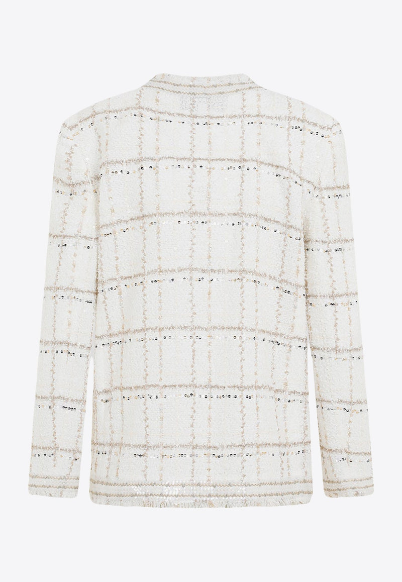 Bouclé Sequin-Embellished Jacket