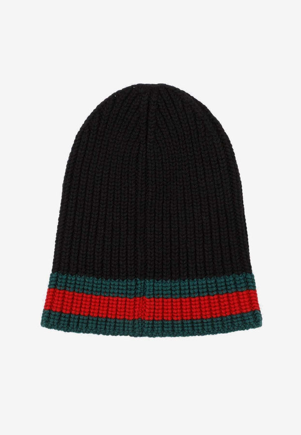 Rib-Knit Wool Beanie