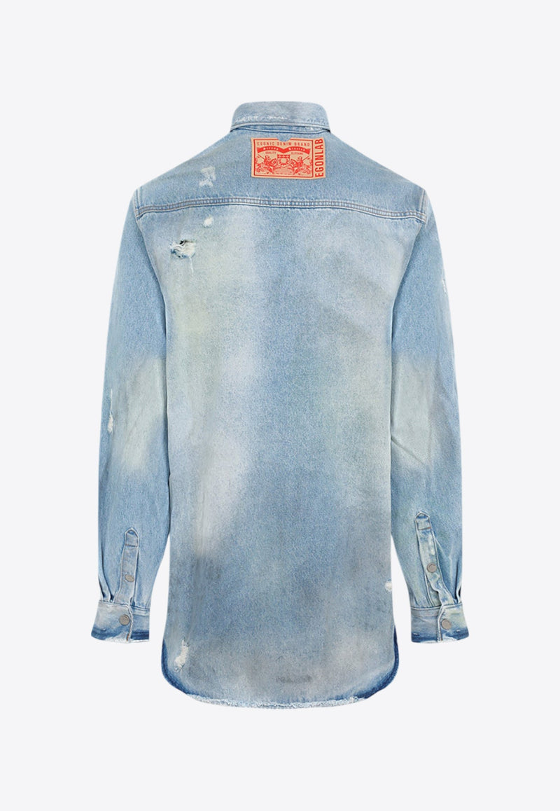 Distressed Denim Overshirts