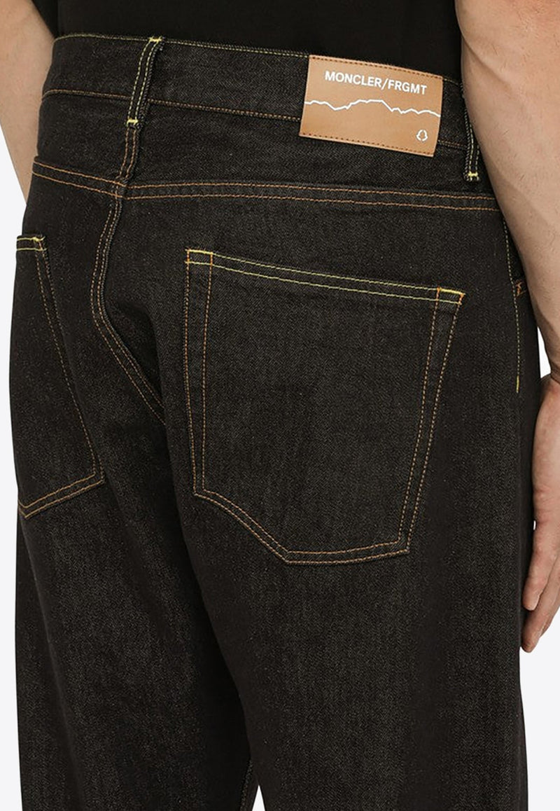 Logo Patch Straight-Leg Jeans