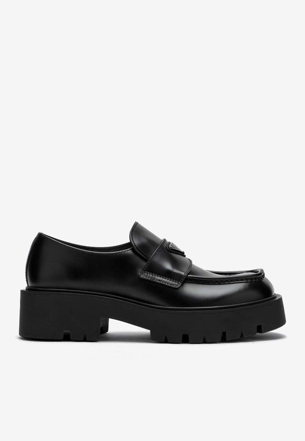 Brushed Leather Loafers